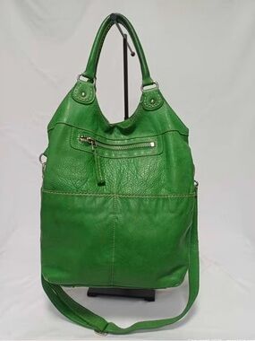 Vintage green Lauren Roots Crossbody Leather Bag